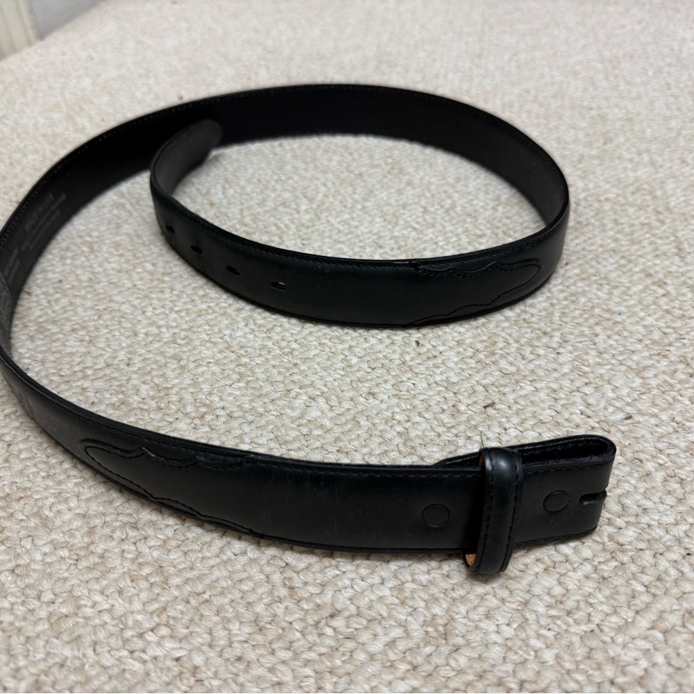 Tony Lama Black Leather Belt men’s size 40 no buckle
